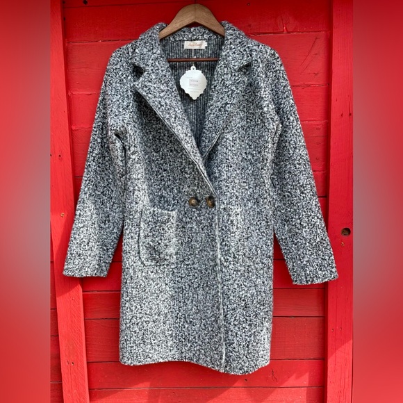 Simply Couture soft wooly midi trench coat - Picture 1 of 15